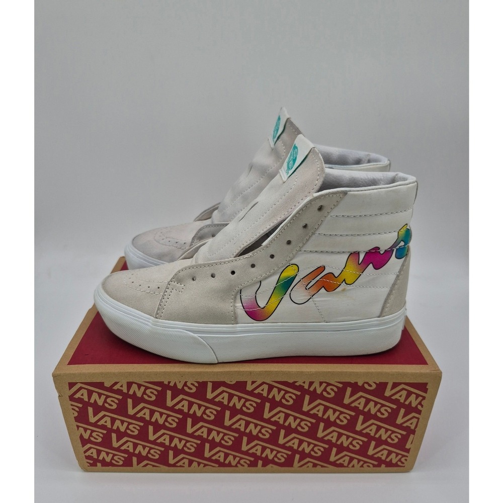 Vans Sk8-Hi Platform Spring Fade White Rainbow High TopSneakers VN0A3TKNB0X 8.5W